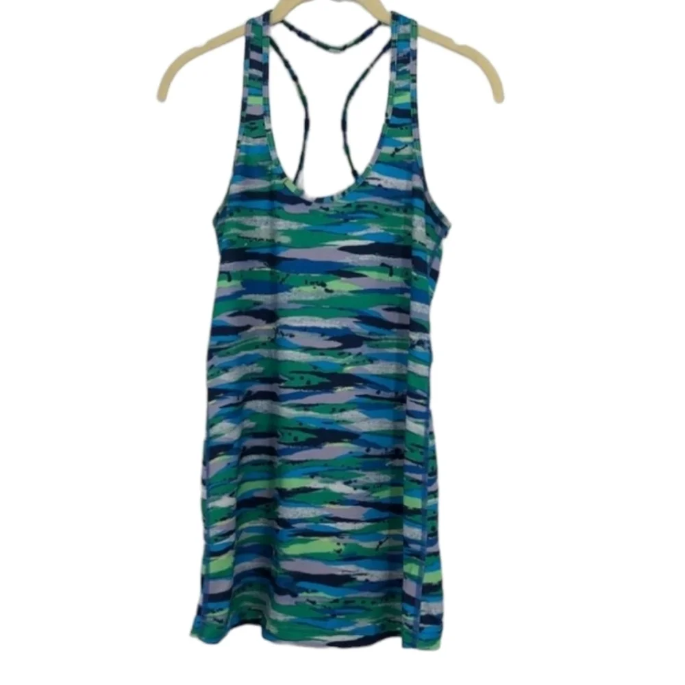 Lululemon Cool Racerback blue green  print Seven Wonders Multi ~ Small - Picture 2 of 16